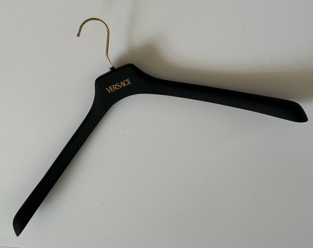 VERSACE Gray Plastic Suit/Jacket Hanger with Gold Hardware 19.8x7